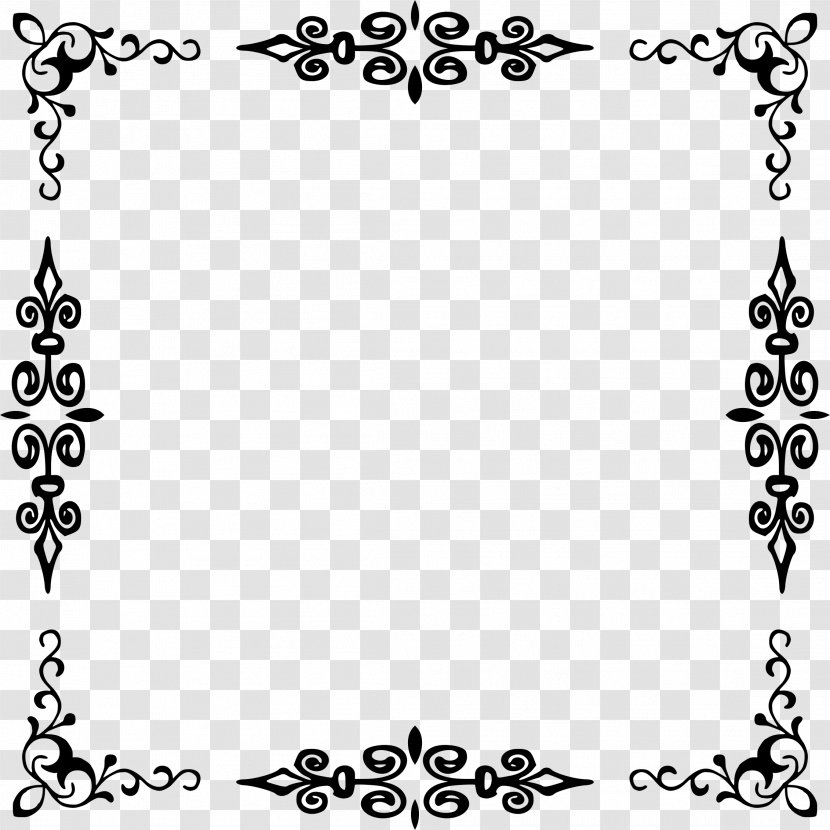 Picture Frames Clip Art - Black And White - Decorative Arts Transparent PNG