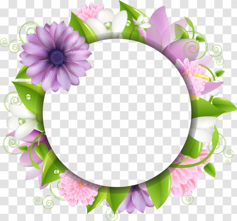 Flower Drawing Clip Art - Purple - Flowers Border Transparent PNG