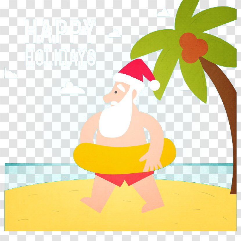 Santa Claus Beach - Fictional Character - On The Transparent PNG