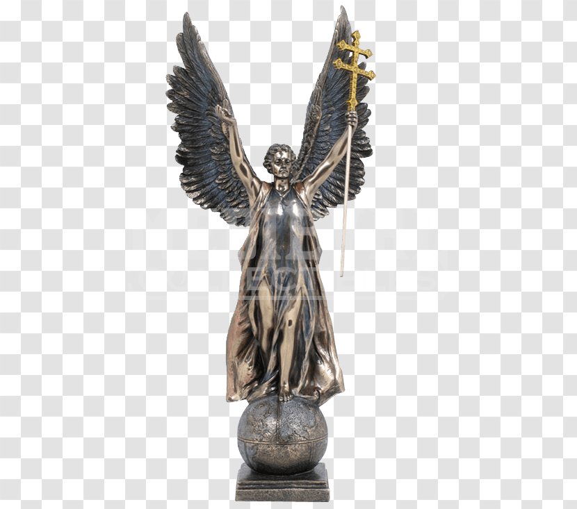 Gabriel Michael Bronze Sculpture Statue Figurine - Angel Transparent PNG