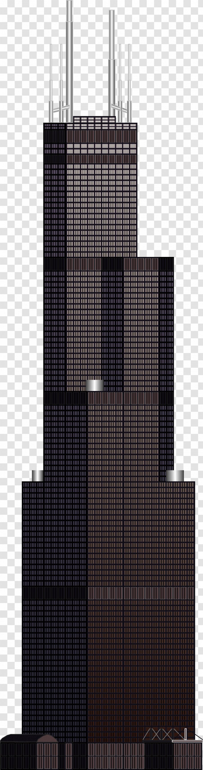 Willis Tower One World Trade Center Clip Art - Building - Skyscraper Transparent PNG