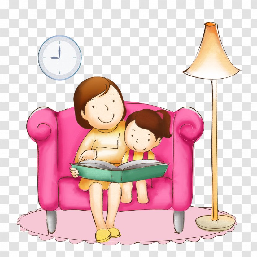 Child Mother Clip Art - Cartoon - Mom Taught Children To School Transparent PNG