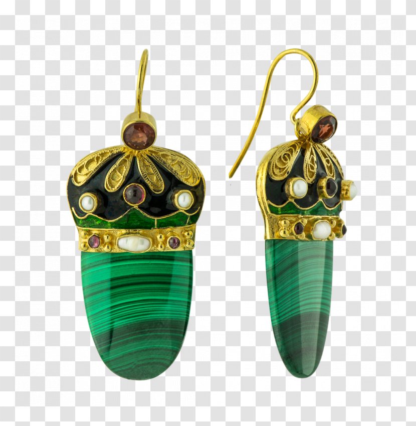 Pearl Earrings Gemstone Malachite Jewellery - Christmas Ornament Transparent PNG