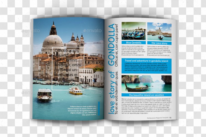 Magazine Grand Canal Page Layout Brochure - Color - Design Transparent PNG