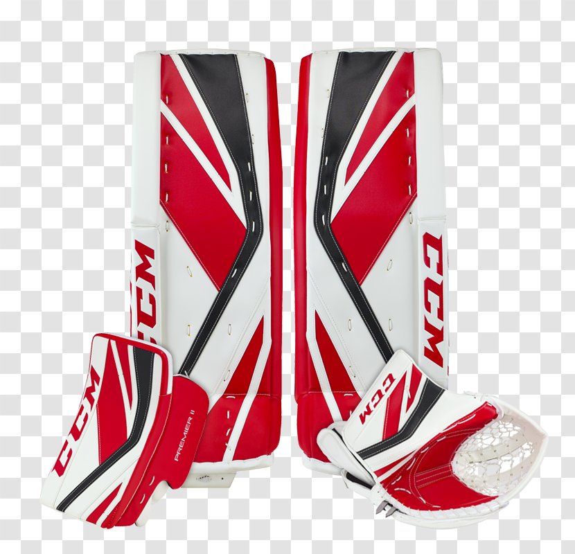 CCM Hockey Goaltender Pads Ice Equipment - Red - Extreme Sport Transparent PNG