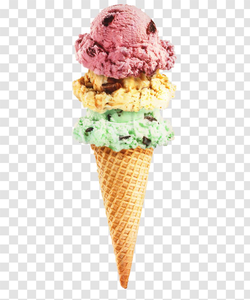 Ice Cream Cone Background - Frozen Dessert - Dairy American Food Transparent PNG