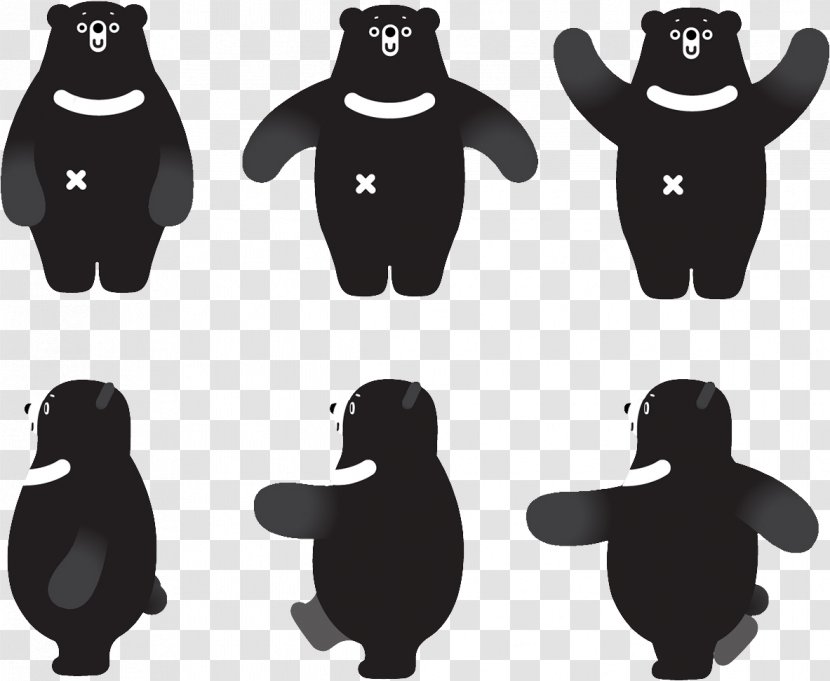 Po Giant Panda Cartoon Drawing - Model Sheet - Black And White Bear Transparent PNG
