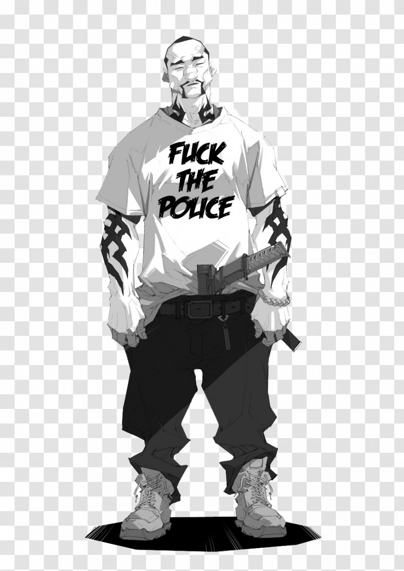 Black And White Comics - Hip Hop - Tattoo Man Transparent PNG
