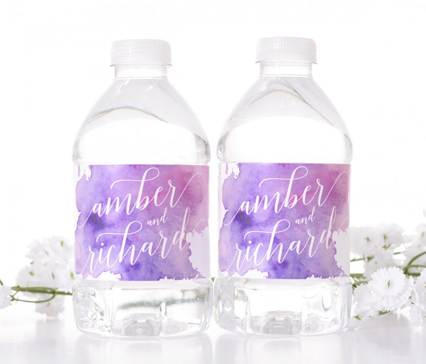 Water Bottles Wedding Label - Color - Bottle Transparent PNG