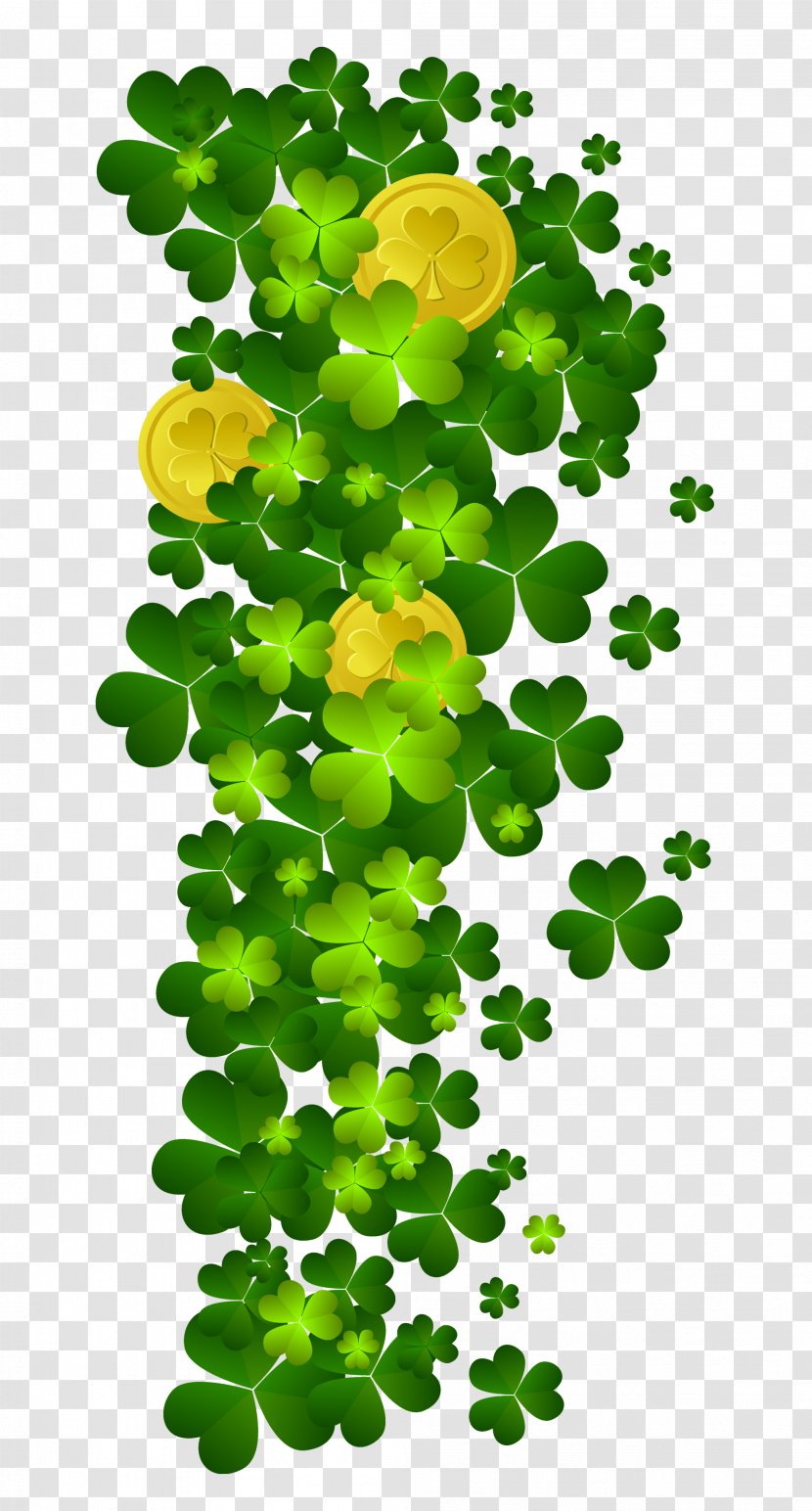 Shamrock Saint Patrick's Day Clip Art - Symbol - St Patricks With Coins PNG Clipart Transparent PNG