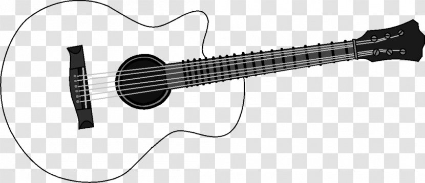 Acoustic-electric Guitar Acoustic Clip Art - Flower - Outline Transparent PNG
