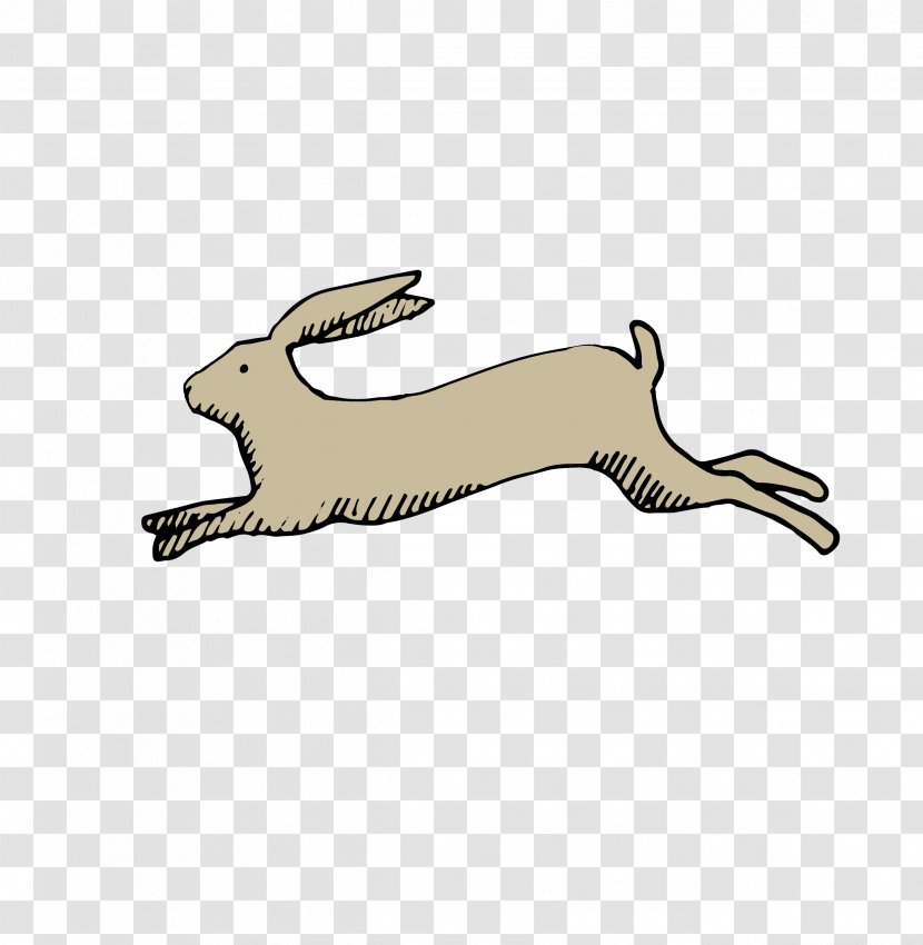 Rabbit, Run - Fauna - Running Rabbit Painted Vector Transparent PNG