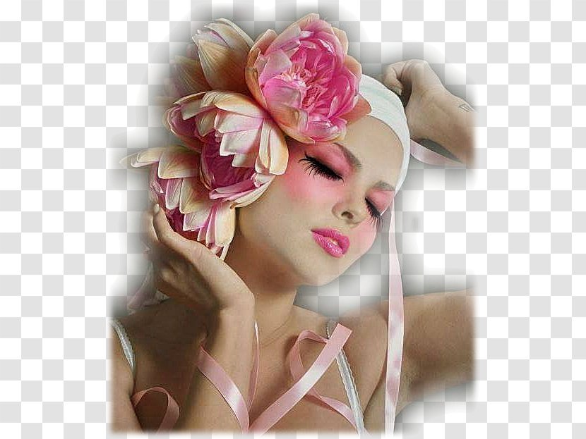 Floral Design Flower Face Capelli Woman - Headpiece Transparent PNG