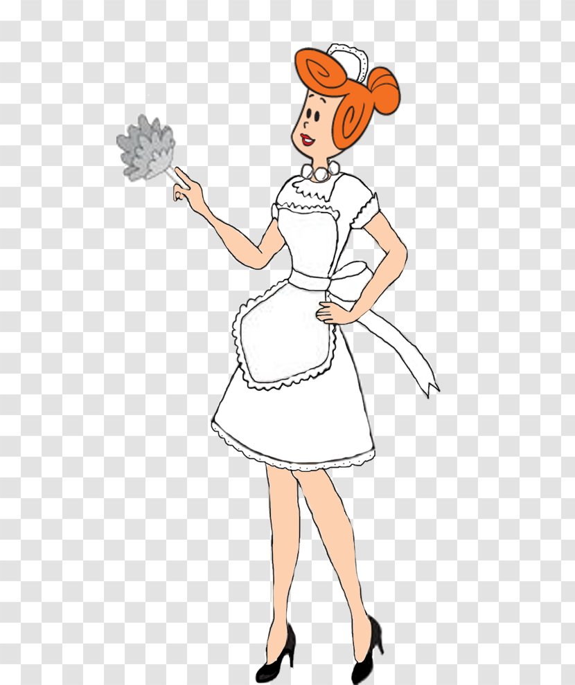 Wilma Flintstone Fred Barney Rubble Female Cartoon - Silhouette - Maid Transparent PNG