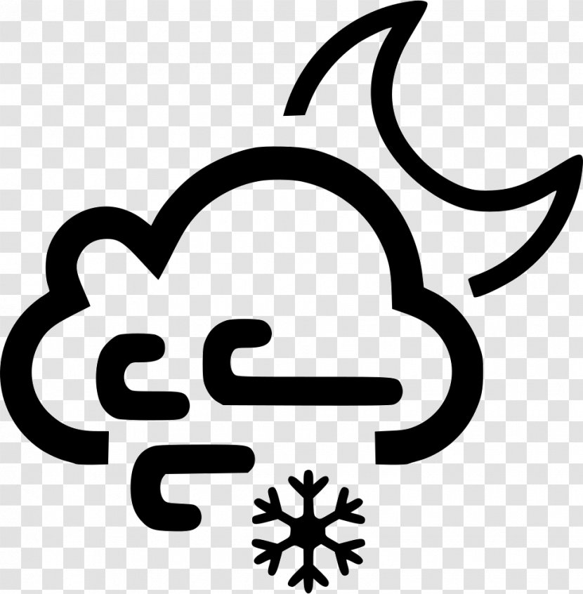 Snow Wind Weather - Blackandwhite - Cloudico Vector Transparent PNG
