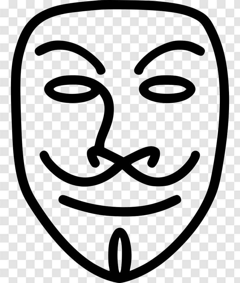 V For Vendetta Clip Art Image - Line - Anonymous Person Transparent PNG