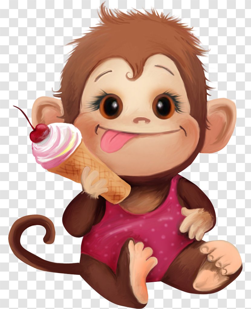Monkey Primate Drawing Clip Art - Thumb Transparent PNG