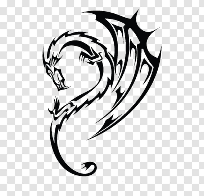 Welsh Dragon Tattoo Tribe Japanese - Symbol Transparent PNG