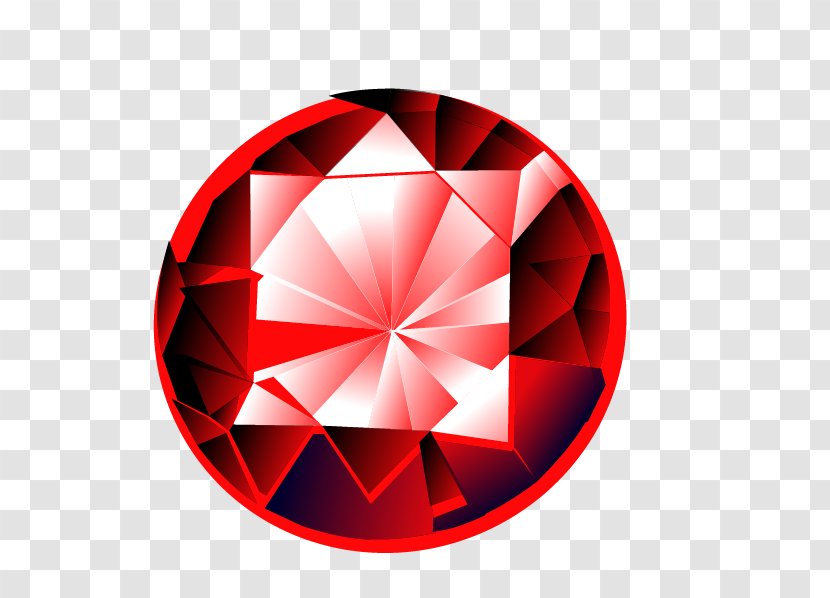 Gemstone Diamond Crown - Ruby - Hand Painted Transparent PNG