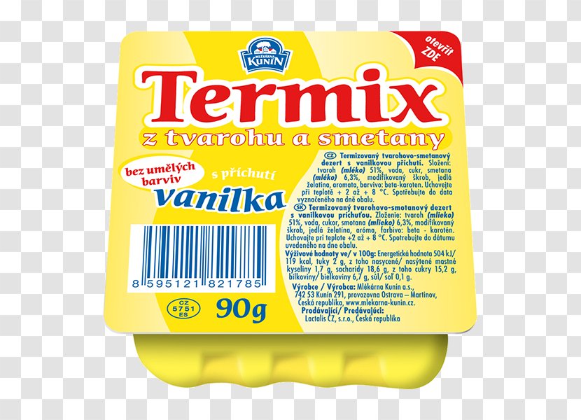 Cream Milk Quark Termix Yoghurt - Vanilla Transparent PNG