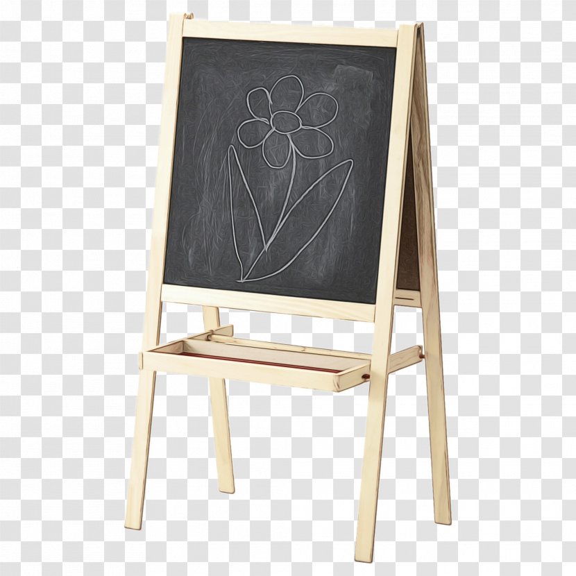 Blackboard Easel Office Supplies Furniture Chair - Watercolor - Plywood Wood Transparent PNG
