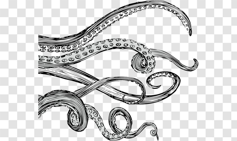 Tentacle Octopus Drawing Sticker - Tentacles Transparent PNG