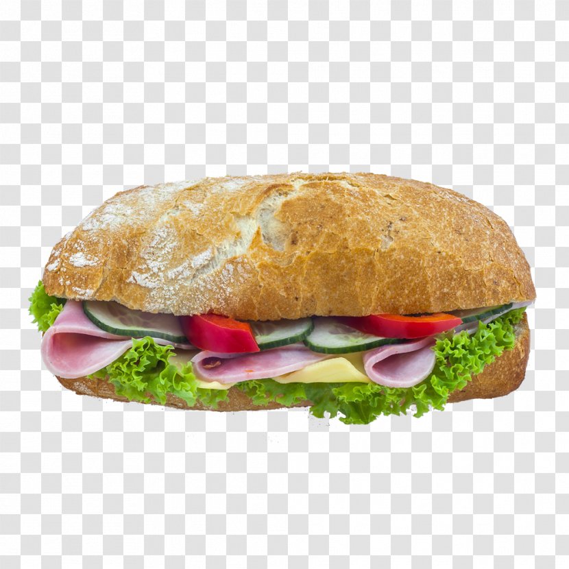 Ham And Cheese Sandwich Ciabatta Breakfast Submarine Pan Bagnat - Small Bread Transparent PNG