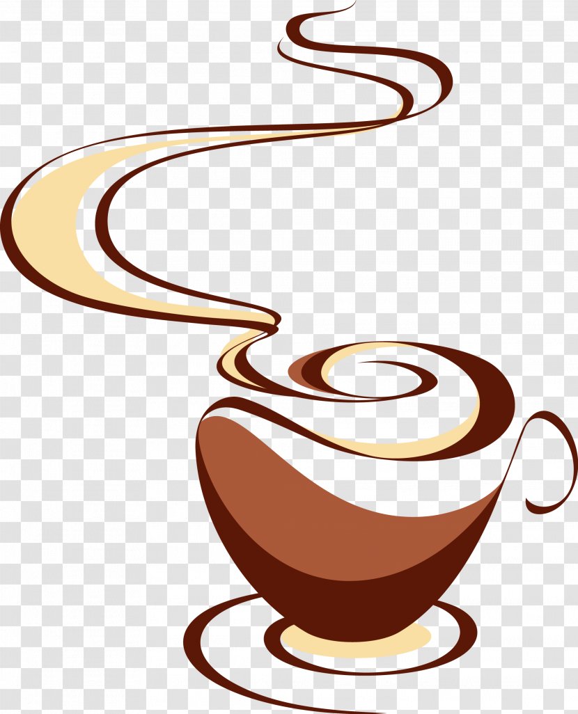 Coffee Cup Cappuccino Tea Cafe - Food - Hand Drawn Map Transparent PNG