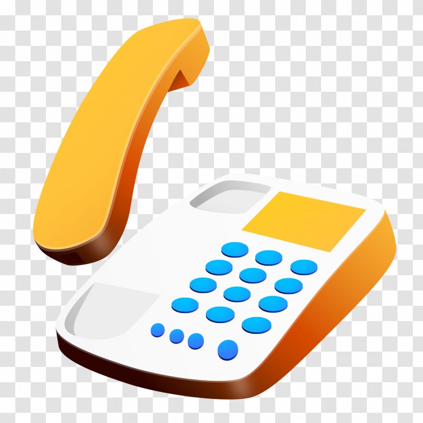 Television Set Clip Art - Yellow Phone Model Transparent PNG