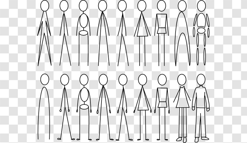 Line Art Drawing Stick Figure - Shape - How To Draw Figures Transparent PNG