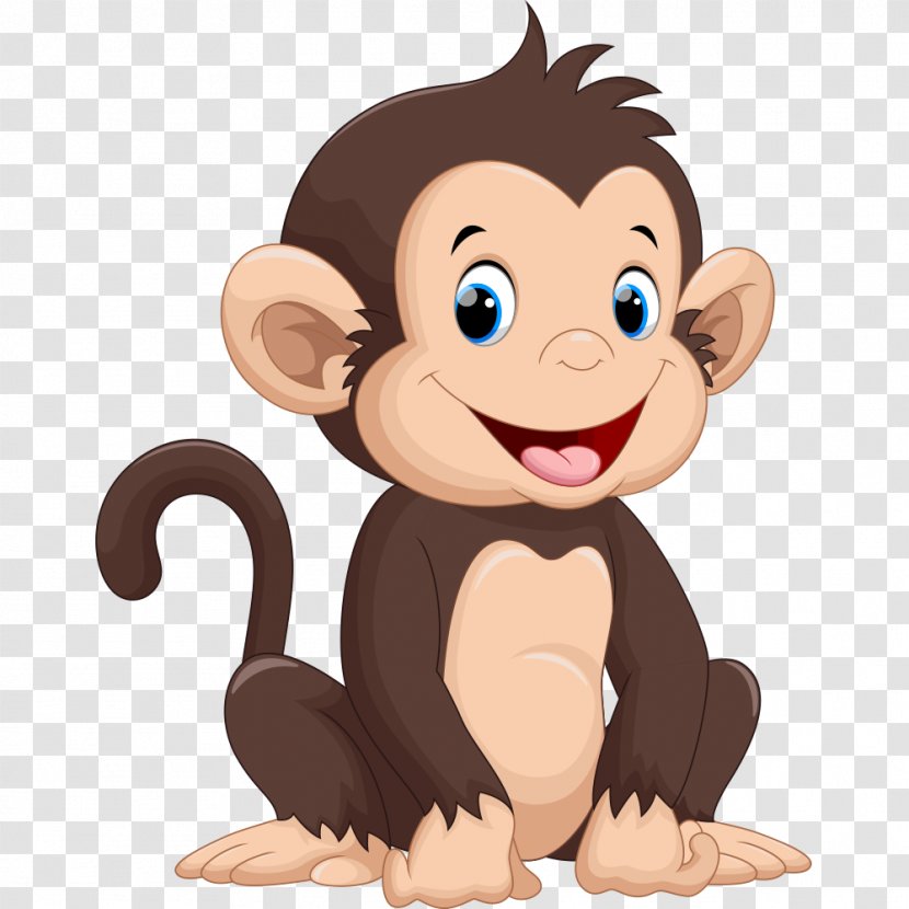 Monkey Cartoon Drawing Illustration - Finger - Happy Little Transparent PNG