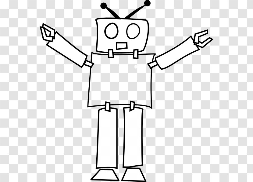 Line Art Robot Clip - Text Transparent PNG