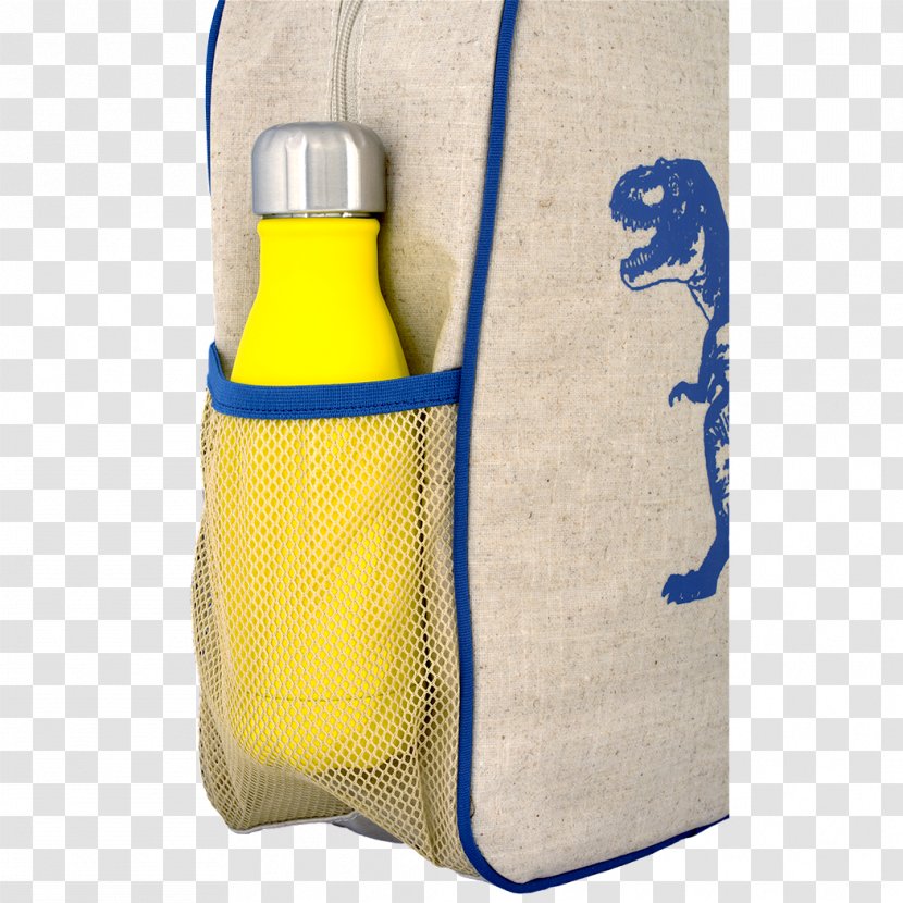 Tyrannosaurus Dinosaur Glass Bottle Backpack Yellow - Electric Blue Transparent PNG