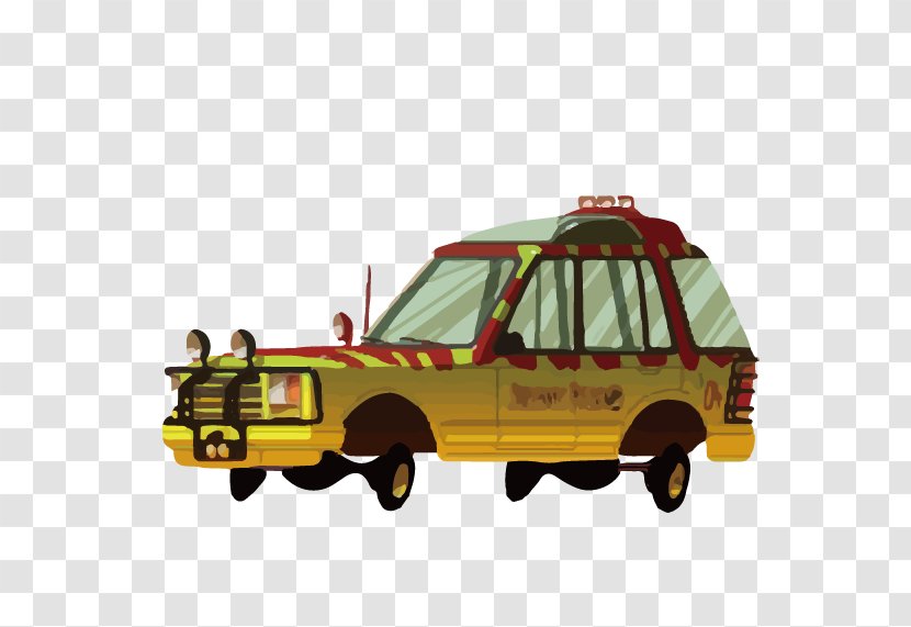 Car Ford Explorer Jurassic Park Film - Yellow Cartoon Jeep Transparent PNG