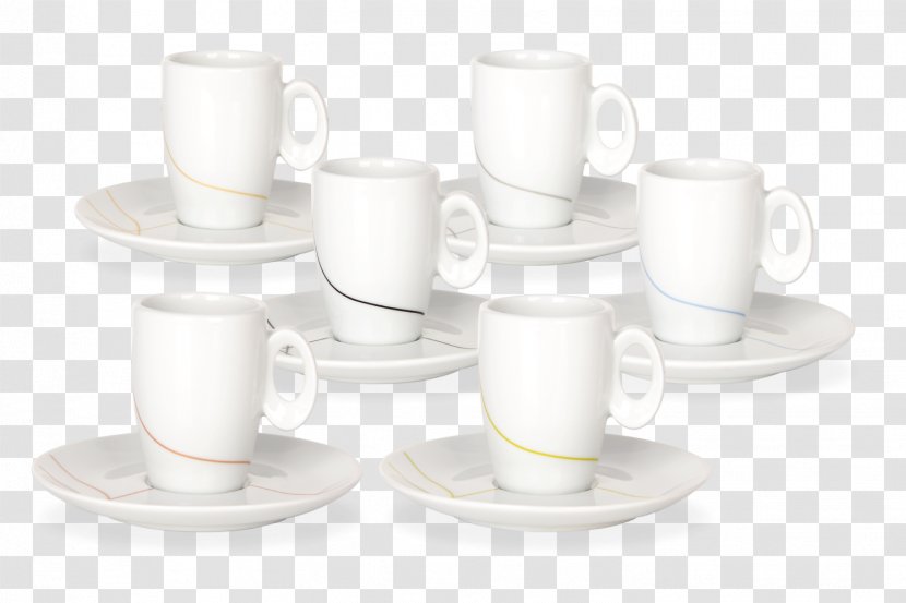 Espresso Tableware Coffee Cup Saucer - Porcelain - Soft Lines Transparent PNG
