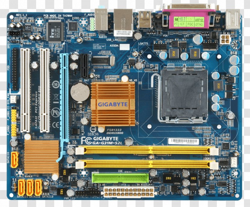 Intel LGA 775 Motherboard Gigabyte Technology MicroATX - Network Interface Controller Transparent PNG