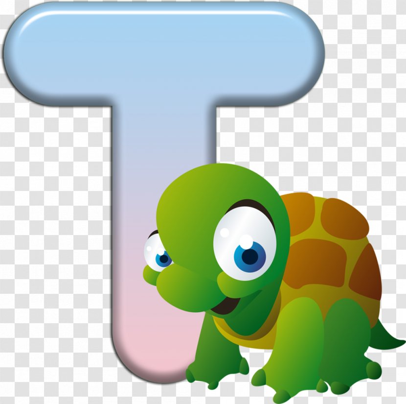 Turtle Letter Child - Cartoon - Alfabeto Animal Zoo Letters Transparent PNG