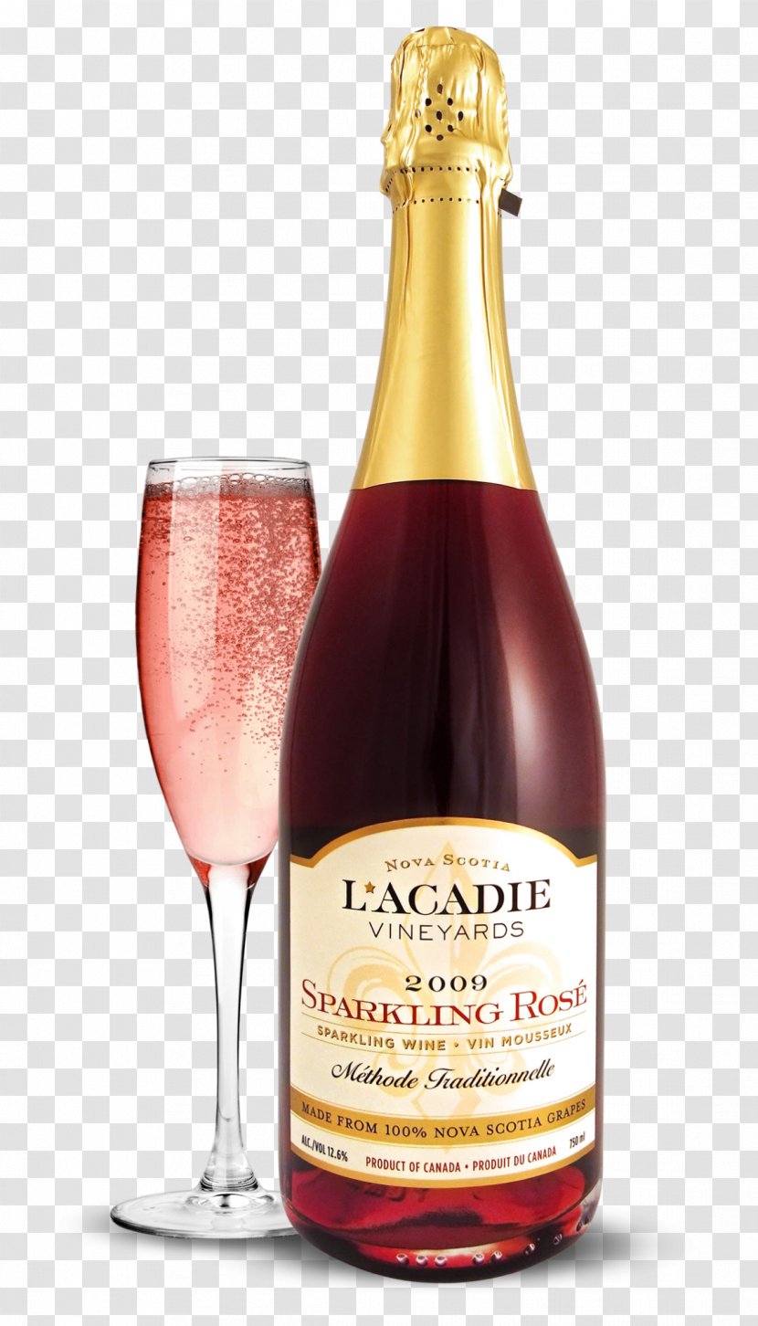 Champagne Sparkling Wine L'Acadie Vineyards Rosé Dessert - Traditional Method Transparent PNG