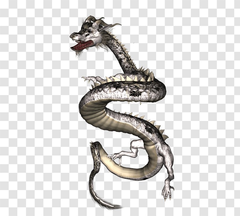 Chinese Dragon Wyvern Serpent - Scaled Reptile - Hovering Transparent PNG