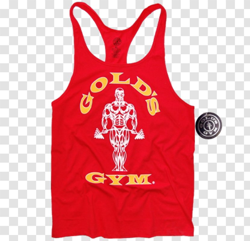 T-shirt Gold's Gym Fitness Centre Sleeveless Shirt Bodybuilding - White Transparent PNG