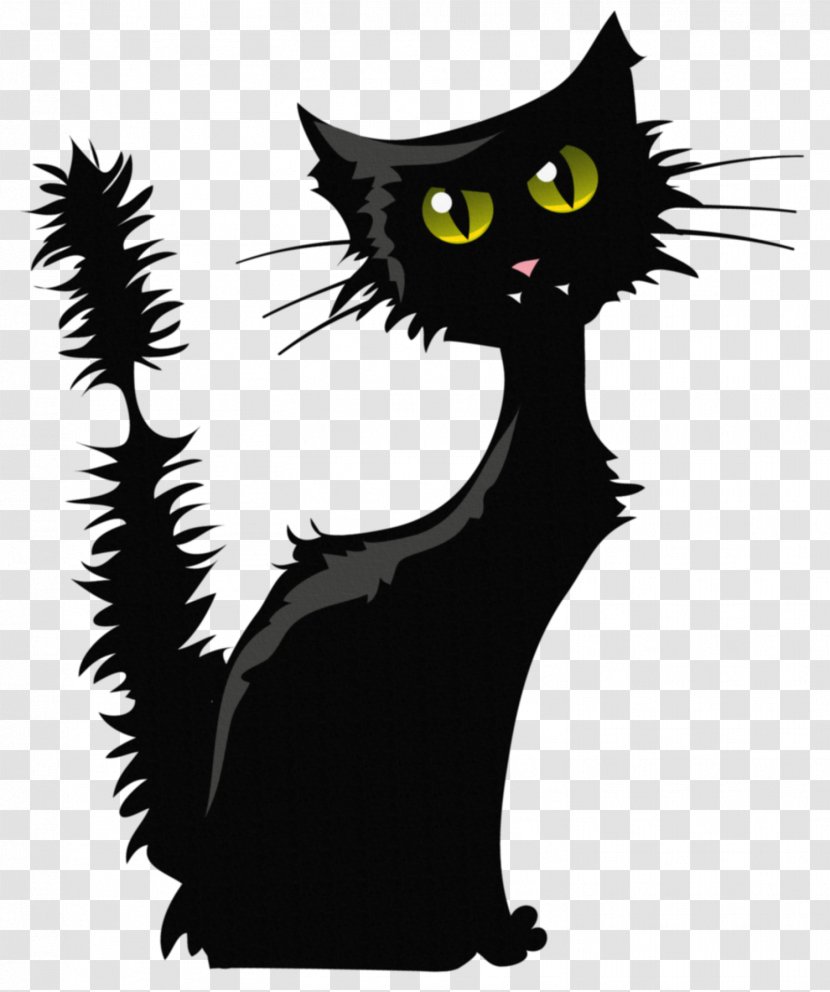 Black Cat Track - Domestic Short Haired - Clipart Image Transparent PNG