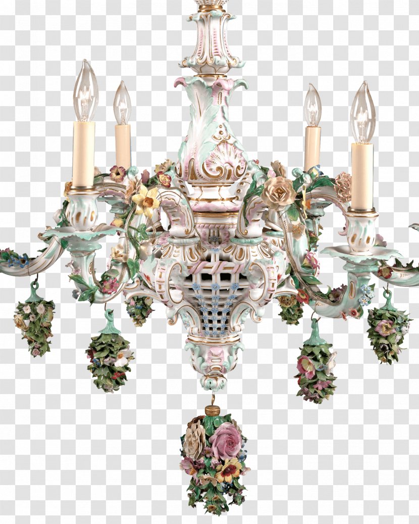 Chandelier Meissen Porcelain Light Fixture - Decor - Symphony Lighting Transparent PNG