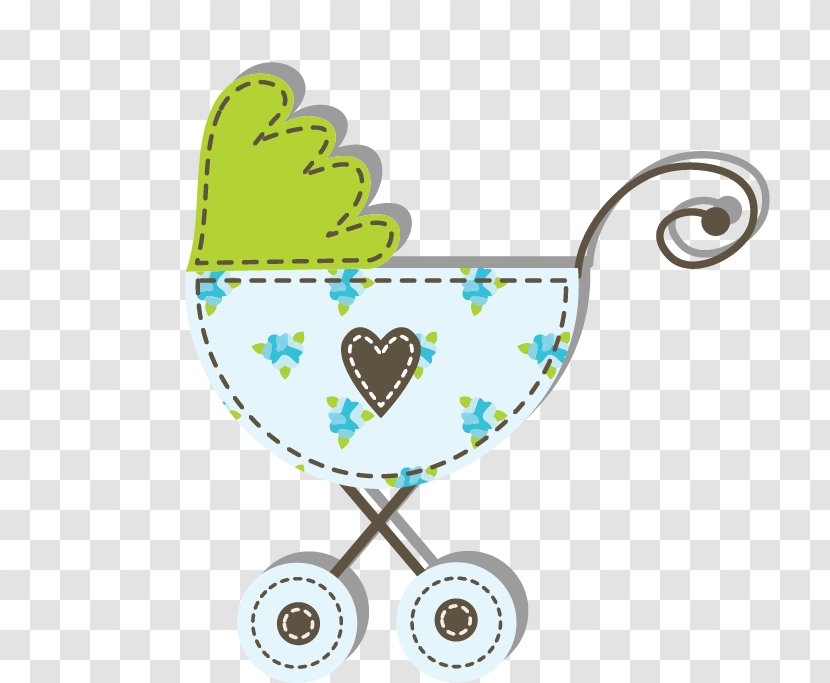 Paper Baby Bedding Illustration - Cartoon Cute Blue Carriage Transparent PNG