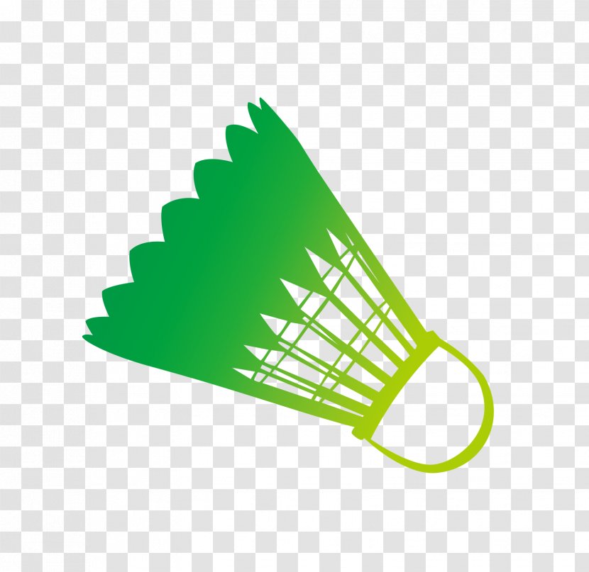 Badminton Sport Vecteur - Vector Cartoon Hand Painted Green Gradient Transparent PNG