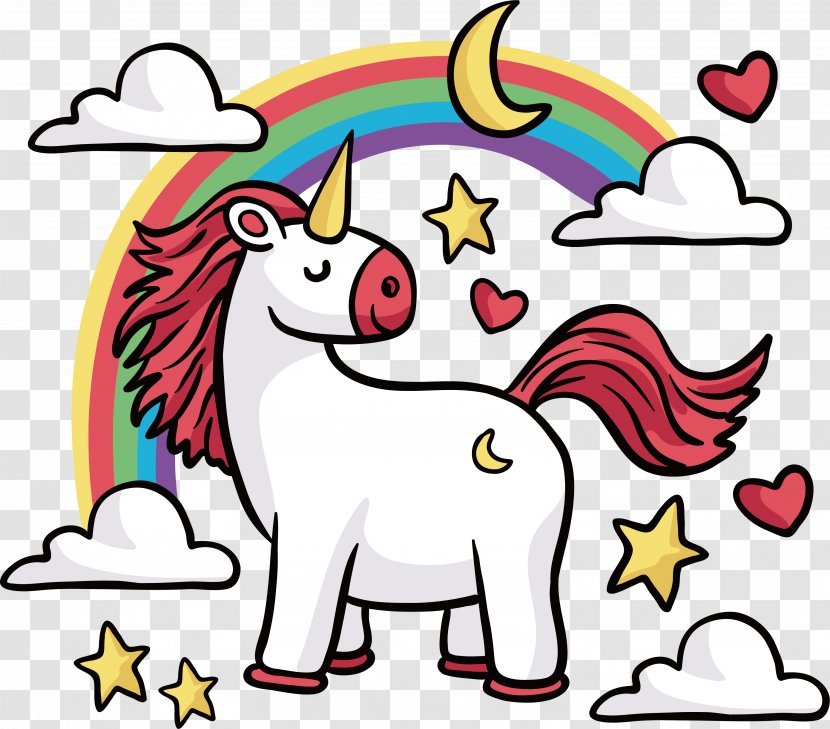 T-shirt Unicorn Horse Rainbow - Flower - Red Mane Transparent PNG