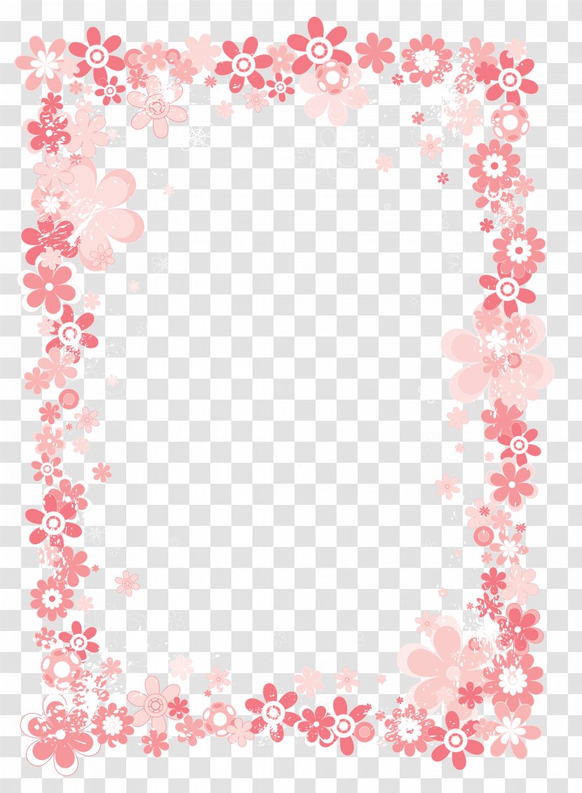 Graphic Design Floral - Red - Romantic Pink Flower Frame Transparent PNG