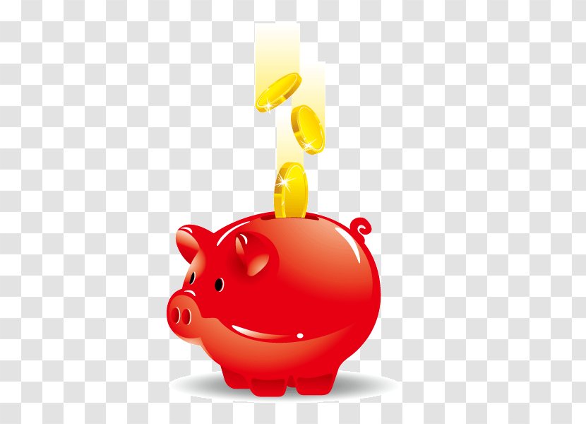 Piggy Bank Euclidean Vector Saving - Illustration - Pig Money,Save,coin,Red Save Money Transparent PNG