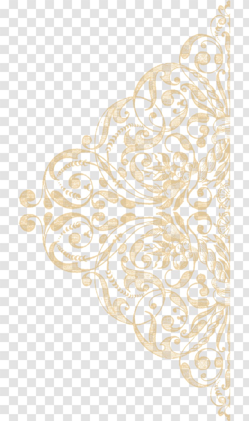Lace Texture Mapping Pattern - Gold Ornament Transparent PNG