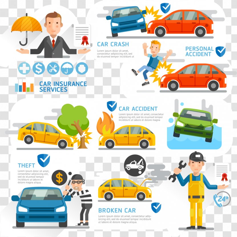 Vehicle Insurance Infographic Health - Fashion Automobile Business Vector Material, Transparent PNG