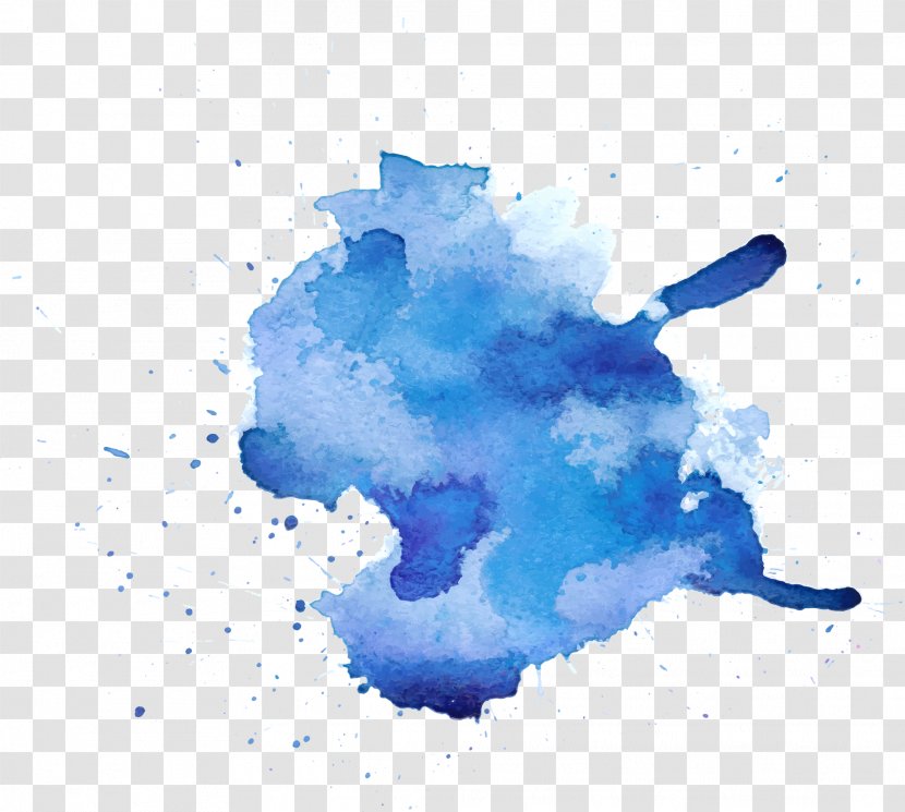 Vector Graphics Watercolor Painting Image Ink Illustration - Water - Blue Christmas Background Transparent PNG